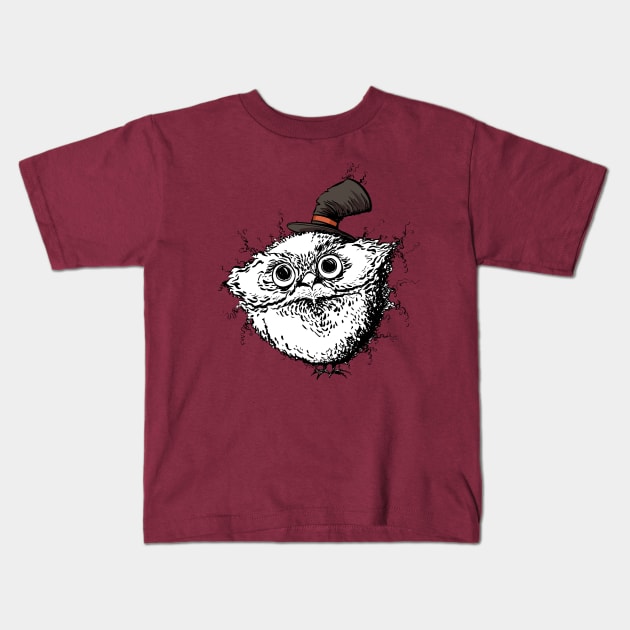 A Cute Fuzzy Owl with an Adorable Little Hat Kids T-Shirt by obillwon